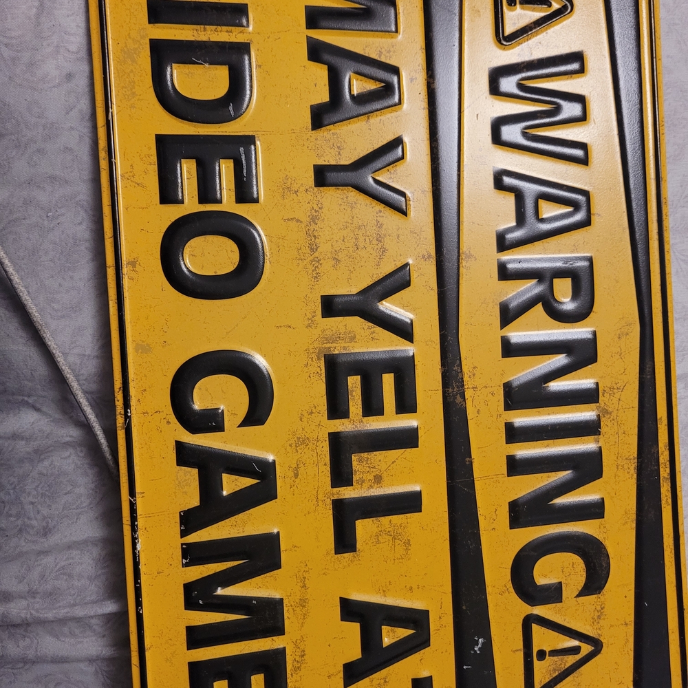 Yellow Video Game Warning Sign